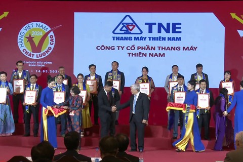 Thang máy Thiên Nam lần thứ 5 được người tiêu dùng bình chọn là hàng Việt Nam Chất Lượng Cao